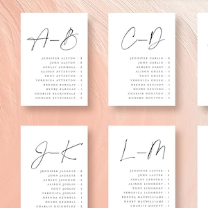 Plan de table par ordre alphabétique, plan de salle à manger suspendu pour mariage minimaliste, plans de salle de table, plans de salle pour mariage #f41