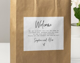 Welcome Bag Label Template Printable Hotel Bag Sticker - Etsy