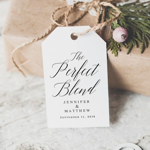 The perfect blend tag Wedding tag template Wedding tag printable Wedding tag download Favor tags template pdf Coffee wedding thank you vm51 image 1