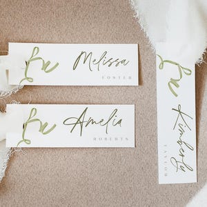 Name Card Template, Wedding Slim Place Card, Modern Minimalist Wedding Place Card, Modern Name Cards, Skinny, Reception Seating Card #p15