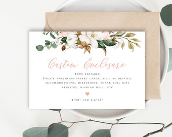 Wedding Website Card Template Invitation Insert Invite Enclosure Try Before You Buy #vmt510 Templett 100/% Editable Text Information
