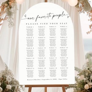 Arch Seating Chart, Large Wedding Seating Chart, Arch Wedding Seating Chart Template, Editable Seating Chart Arch Sign #f37