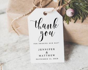 Wedding favor tags Wedding thank you tags printable Thank you tag template Gift tags Favor tags template Rustic wedding tags DIY #vm31