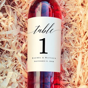 Wine Label Table Numbers Template Wine Table Number Label Wine Table ...
