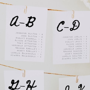 Schede con schema dei posti a sedere in ordine alfabetico, Schede con schema dei posti a sedere sospese per matrimoni minimalisti, Schede con schema dei posti a sedere al tavolo, Schede con schema dei posti a sedere per matrimoni #c97