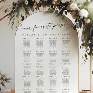 Our Favorite People Seating Chart, Minimalist Seating Chart, Modern Wedding Seating Chart, Bridal Shower Seating Chart #f37