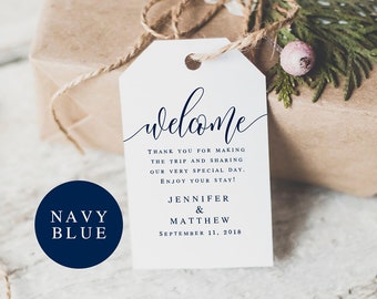 Welcome tags for wedding guests Navy tags Wedding tag template Navy blue tags Wedding favor tags Nautical tags Wedding tags download #vm13