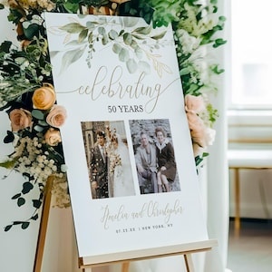 Anniversary Welcome Sign, Photo Anniversary Welcome Poster, 50th Anniversary Welcome Sign Template, Happy Anniversary Sign #p14