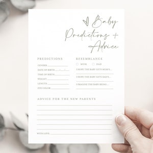 Prédictions et cartes de conseils pour bébé à imprimer, conseils et souhaits pour les futurs parents, jeu de baby shower flocon de neige, prédictions pour bébé # f41