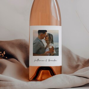 Photo Wine Label, Custom Wine Label Template With Photo, Engagement Wine Label, Photo Wine Bottle Label, Printable Wine Label Editable #f41