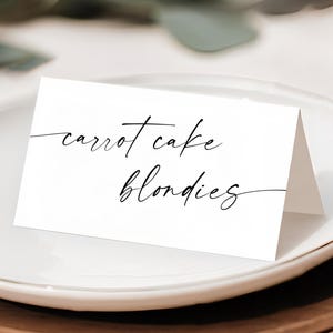 Minimalist Buffet Card Template, Modern Buffet Card For Bridal Shower, Printable Wedding Buffet Cards, Foldable Food Labels Download #f37