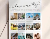 Where Were They Bridal Shower Game, Editable Where Were They Game 12 photos, Couples Shower Engagement Party Game, Photo Guessing Game #f37