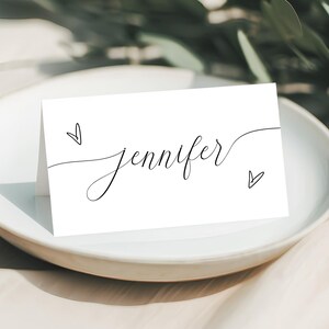 Wedding Name Cards Template, Wedding Place Cards, Printable Name Cards, Table Name Cards, Modern Minimalist Place Card Download #vmt12