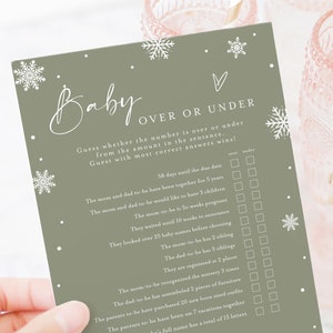 Over or Under Baby Shower Game, Over or Under Game, Editable Baby Shower Game, Over or Under Trivia Game, Baby Shower Over or Under #f38