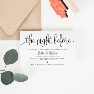 Wedding Rehearsal Dinner Invitation 4x6, Self Edit Template, Invite Printable, Customizable, Instant Download, Elegant, Boho, Simple #vmt610