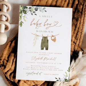 Sweet Baby Boy Invitation, Baby Clothes Invitation, Oh Boy Baby Shower Invitation Template, Sweet Baby Boy Shower Invitation #c61c