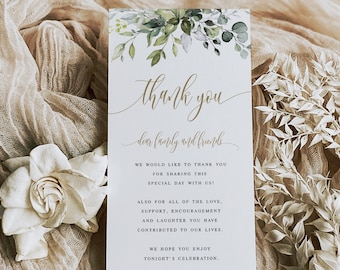 Wedding thank you notes Printable templates Editable thank you template Thank you for guests Thank you table cards for Wedding cards #c61