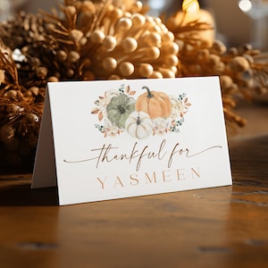 Thanksgiving Name Cards Template, Fall Bridal Shower Place Cards, Thanksgiving Place Setting Cards, Autumn Place Card, Fall Place Card #ct86