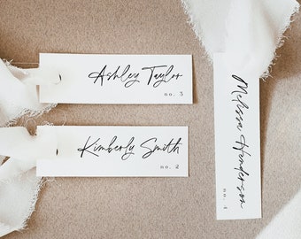 Name Card Template, Wedding Slim Place Card, Modern Minimalist Wedding Place Card, Modern Name Cards, Skinny, Reception Seating Card #f38