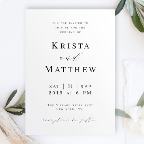 Wedding Invitation Printable Invitation Template Templett | Etsy