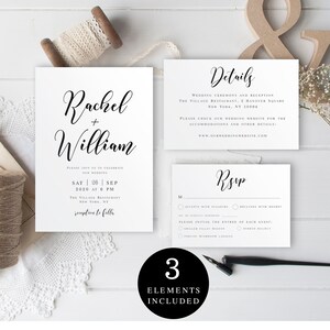 Rustic Wedding Invite Set Template, Downloadable, 100% Editable, Templett, Print at home, DIY Invitation, RSVP Card, Casual, Simple #vmt510
