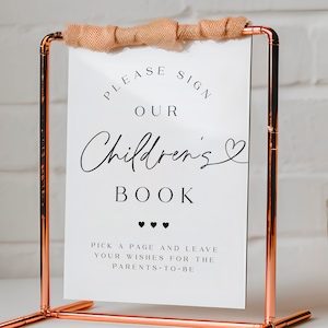 Please Sign Our Children’s Book Sign, Storybook Baby Shower Guest Book ...