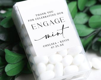 Canva Label Template: Printable Engagement Party Favor Sticker #fv41