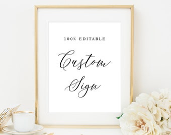 Unlimited signs Custom bridal shower sign Wedding reception Personalized poster template Try before you buy 100% Editable Templett #vmt410