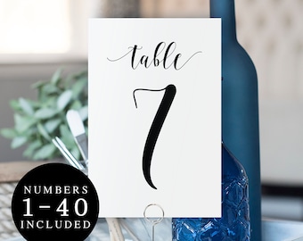 Table numbers downloadable Wedding reception table numbers Instant download Wedding table number cards Simple wedding DIY table decor #vm31