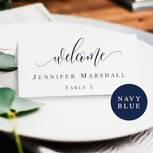 Navy editable placecards Navy place cards template Navy blue wedding place cards Wedding seating cards template Navy wedding template #vm13