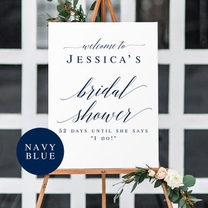 Navy bridal shower signs Blue shower sign Welcome bridal shower Bridal shower template Navy blue bridal shower Nautical bridal shower sign