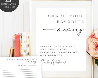 Share A Memory Sign: Printable Wedding Guest Book Decor (Digital Download) #f37