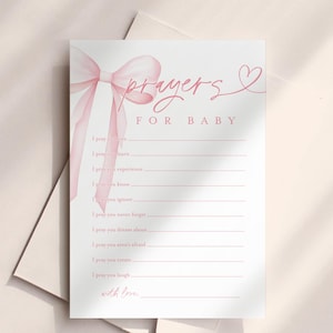 Gebeden voor babysjabloon, gebeden voor babykaart afdrukbaar, babyshower goed wensen kaart, bewerkbare gebeden voor babykaart #b14