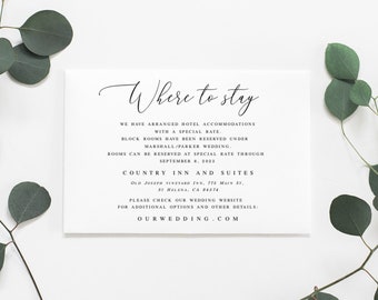 Wedding Website Card Template Invitation Insert Invite Enclosure Try Before You Buy #vmt510 Templett 100/% Editable Text Information