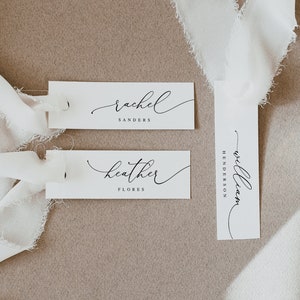Hochzeit schlanke Platzkarten Vorlage, 100% bearbeitbarer Text, moderne Namenskarten, Skinny, Templett, Download, Escord Tischdekoration, minimalistisch #vmt10