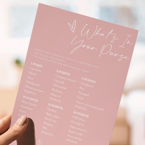 Wat zit er in je portemonnee? Spel, babyshower Wat zit er in je portemonnee? Kaart #f41