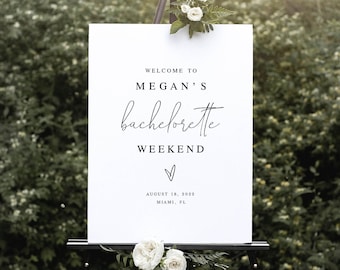 Bachelorette Weekend Welcome Sign Template, Poster, Templett, Try Before You Buy, Instant Download, Personalized, Fully Editable DIY #vmt710