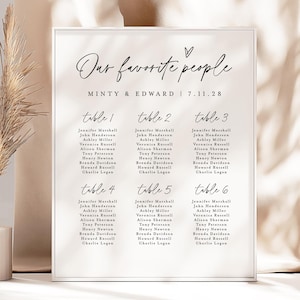 Wedding Seating Chart Sign Printed, Custom Reception Seating Board, Personalized Wedding Signage, Elegant Find Your Seat Poster for Guests