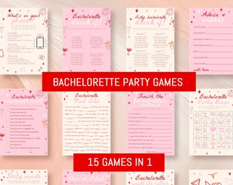 Hand Drawn Bachelorette Party Games Bundle, Pink Bachelorette Party Games Printable, Hen Do Dirty Bachelorette Weekend Games Bundle #c97pp