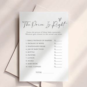 The Price Is Right Baby Shower Game, The Price is Right Baby Game, Editable Baby Shower Game, Baby Price Is Right, Guess The Price #f41