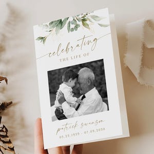 Modello di programma "Celebrare la vita", programma per servizi funebri, programma modificabile per la celebrazione della vita, modello di brochure per funerali #p14