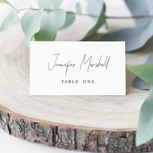 Wedding Name Cards Template, 100% Editable Text, Templett, Instant Download, Escord Table Decor, Printable Place Cards, Minimalism vmt810 image 1