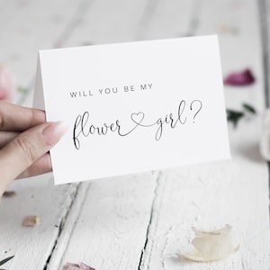Modèle de proposition de mariée coeur, Templett, Will You Be My Flower Girl, Imprimable, Demander des idées, Personnalisable, Téléchargement immédiat, Unique #f23