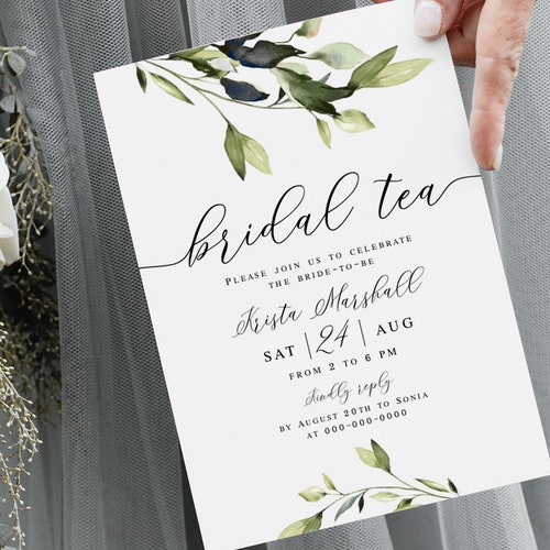 Elegant Bridal Tea Party Invitation Template Instant Etsy