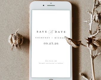 Digital Save The Date, Electronic Save The Date Template, Text Message Save The Date Evite, Digital Save The Date E-Invite Template #f45