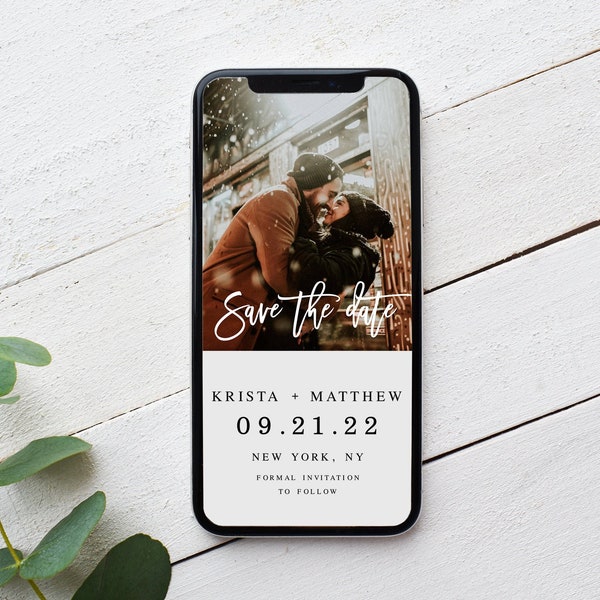 Electronic Save The Date Template, Text Message Save The Date Evite, Phone, Eco Friendly, Digital, Photo, Picture, Instant Download #vmt210