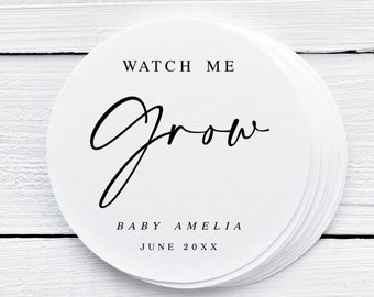 Baby Shower Favor Tag, Minimalist Baby Shower Tag, Watch Me Grow Tags Template, Succulent Gift, Baby Shower Plant Favor Personalized #f41