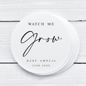 Baby Shower Favor Tag, Minimalist Baby Shower Tag, Watch Me Grow Tags Template, Succulent Gift, Baby Shower Plant Favor Personalized #f41