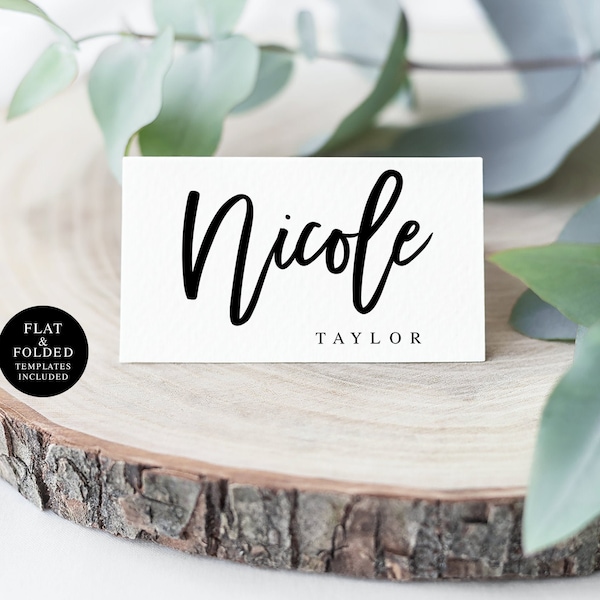 Place Cards Template, Name Templett, Instant Download, Printable, 100% Editable, Engagement Party, Event, Digital, Modern Minimalist #vmt210
