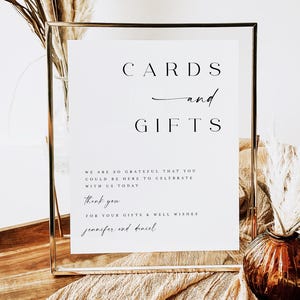 Printed & Shipped Minimalist Cards and Gifts Sign, Modern Wedding Gift Table Sign, Bridal Shower Gift Sign, Baby Shower Cards and Gifts Sign